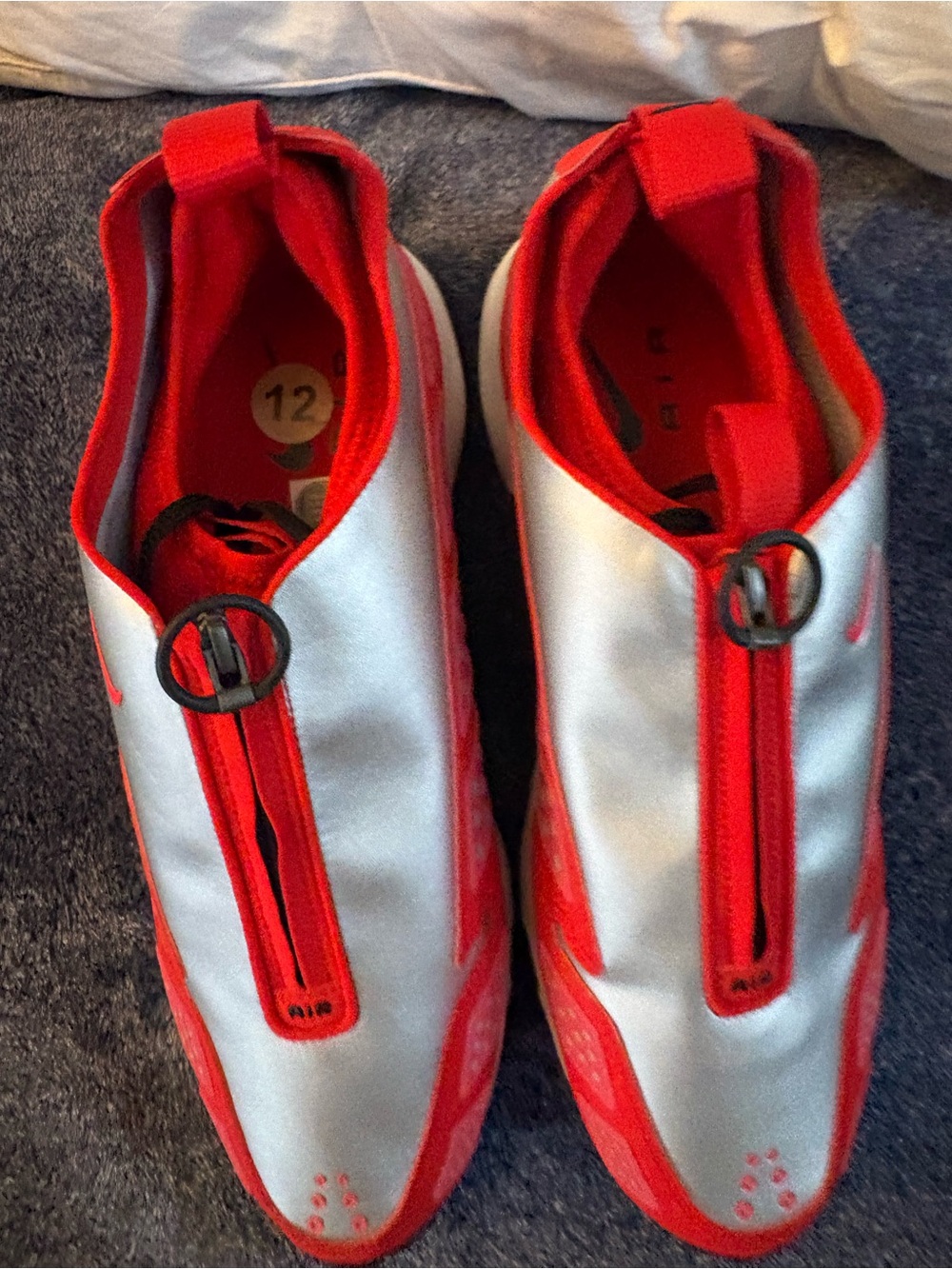 Nike Red and silver Lace-Up Athletic Sneakers